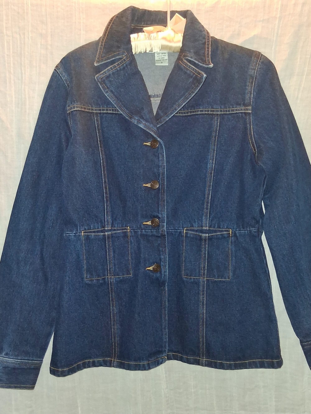 Clio Dark Blue Denim Blazer-Style Jacket
